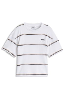 Kids' striped T-shirt, White