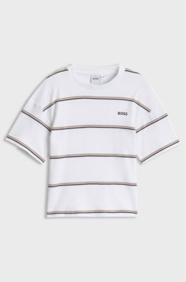 Kids' striped T-shirt, White