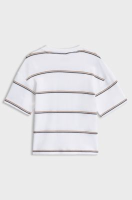 Kids' striped T-shirt, White