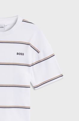 Kids' striped T-shirt, White