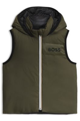 Kids' reversible gilet, Dark Green