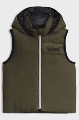 Kids' reversible gilet, Dark Green