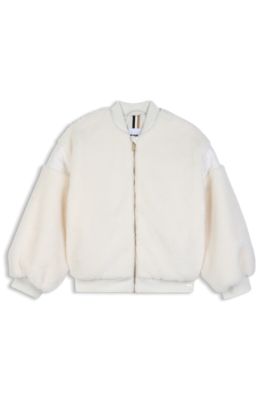 Veste en sherpa pour enfant, Naturel