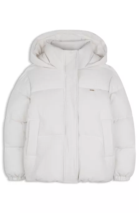 Kids-Kapuzenjacke aus Satin mit gestepptem Innenfutter