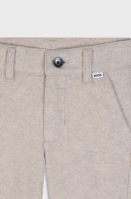 Kinderbroek van flanel, Lichtbeige