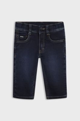 Kids-Jeans aus Knit Denim, Dunkelblau