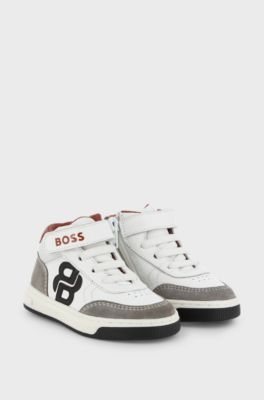 Baskets montantes en cuir pour enfant, Blanc
