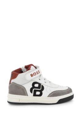 Kids' leather high-top trainers, White