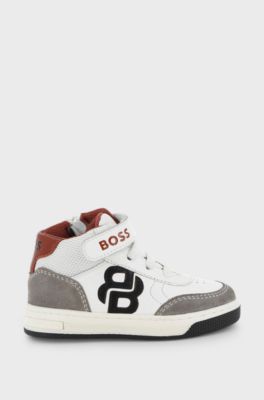 Baskets montantes en cuir pour enfant, Blanc