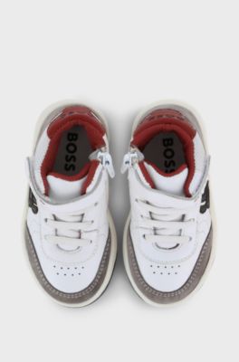 Baskets montantes en cuir pour enfant, Blanc