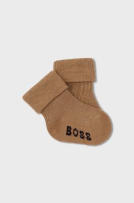 Three-pack baby socks, Brown