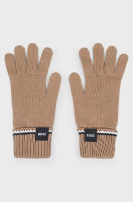 Kids' cotton gloves, Brown