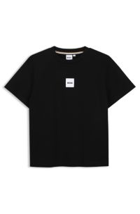 Loose-fit T-shirt voor kinderen, Zwart