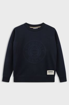 Sudadera infantil con estampado gr&aacute;fico, Azul oscuro