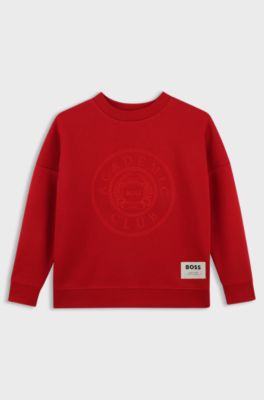 Sudadera infantil con estampado gr&aacute;fico, Rojo