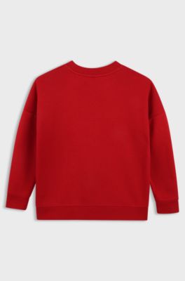 Sudadera infantil con estampado gr&aacute;fico, Rojo