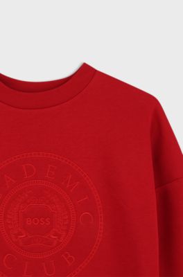 Sudadera infantil con estampado gr&aacute;fico, Rojo