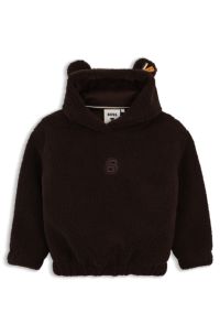 BOSS x Steiff sweat &agrave; capuche enfant en peluche avec oreilles d&rsquo;ours, Marron fonc&eacute;