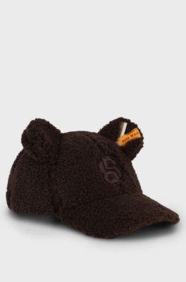 BOSS x Steiff-kasket til b&oslash;rn i sherpa-fleece med bj&oslash;rne&oslash;rer, M&oslash;rkebrun