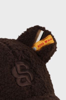 BOSS x Steiff-kasket til b&oslash;rn i sherpa-fleece med bj&oslash;rne&oslash;rer, M&oslash;rkebrun