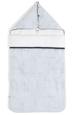 Nid d&rsquo;ange en jersey de coton rembourr&eacute; &agrave; imprim&eacute; logo, Bleu vif