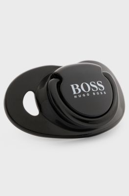 Gift-boxed baby dummy with contrast logo, Black
