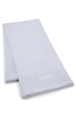 Gift-boxed cotton-jersey baby blanket with logo print, Light Blue