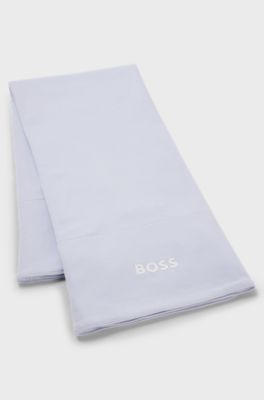 Gift-boxed cotton-jersey baby blanket with logo print, Light Blue