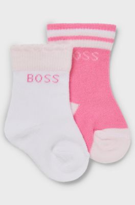 Baby socks in a cotton blend with contrast logo, White