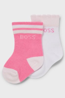 Baby socks in a cotton blend with contrast logo, White