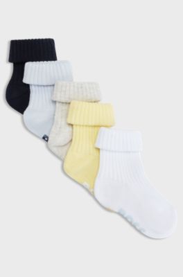 Gift-boxed five-pack of baby logo socks, Dark Blue