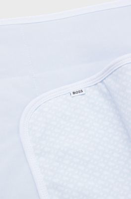 Gift-boxed jersey blanket for babies with signature prints, Light Blue