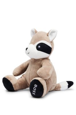 Baby red panda cuddly toy with embroidered logos, Brown