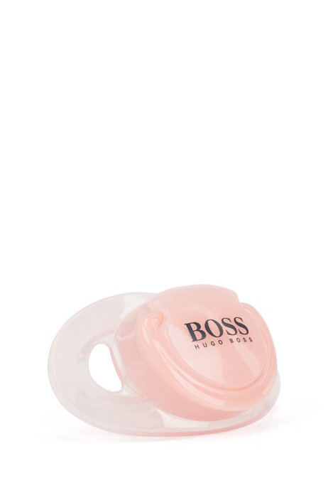Ciuccio per neonati in silicone con logo stampato, Rosa chiaro