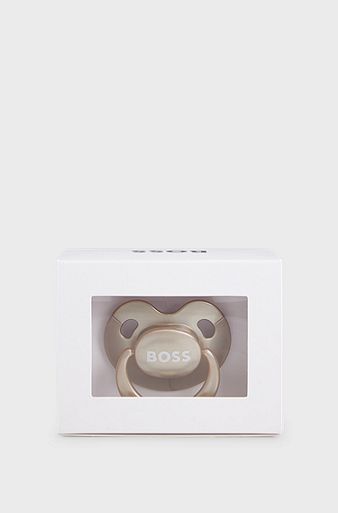 Gift-boxed logo dummy for babies, Beige