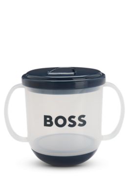 Tazza per neonati con manici e logo in confezione regalo, Blu scuro