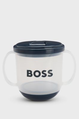 Tazza per neonati con manici e logo in confezione regalo, Blu scuro