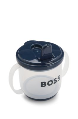 Tazza per neonati con manici e logo in confezione regalo, Blu scuro