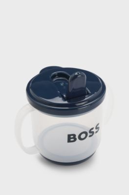 Tazza per neonati con manici e logo in confezione regalo, Blu scuro