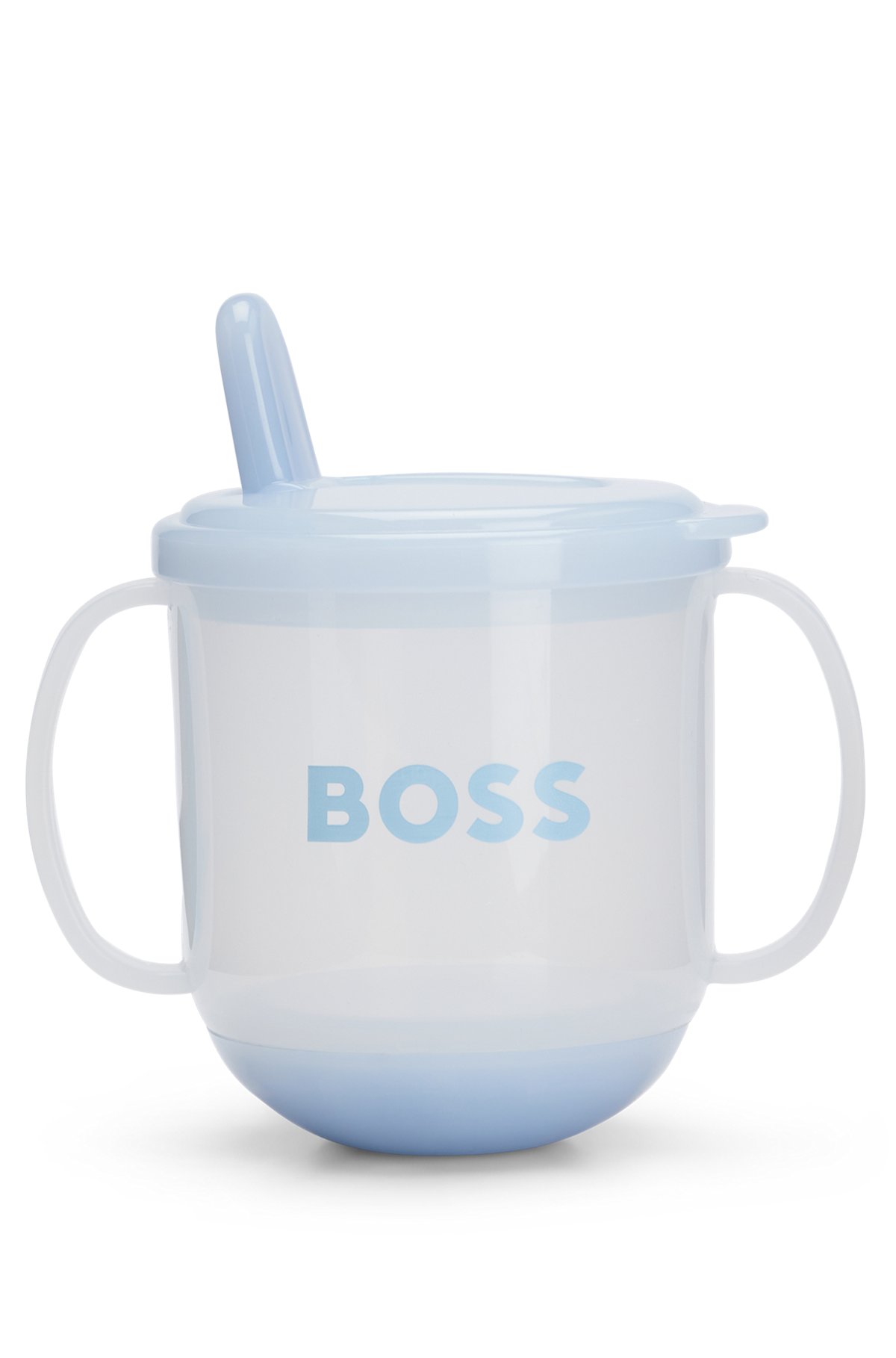 Gift-boxed cup for babies with handles and logo, Light Blue