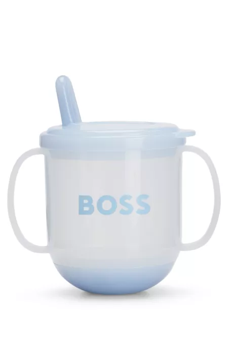 Taza para bebés con asas y logo en caja de regalo