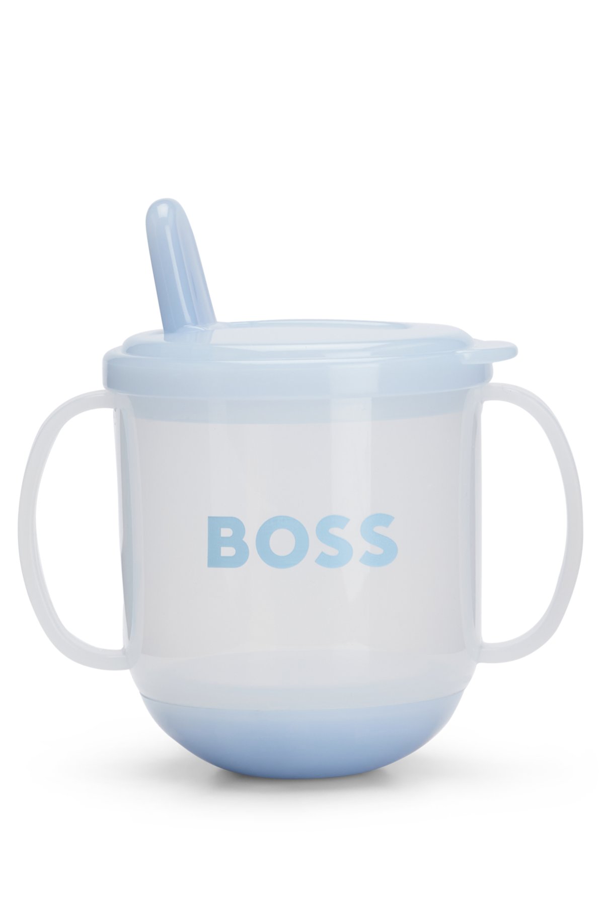 Gift-boxed cup for babies with handles and logo, Light Blue