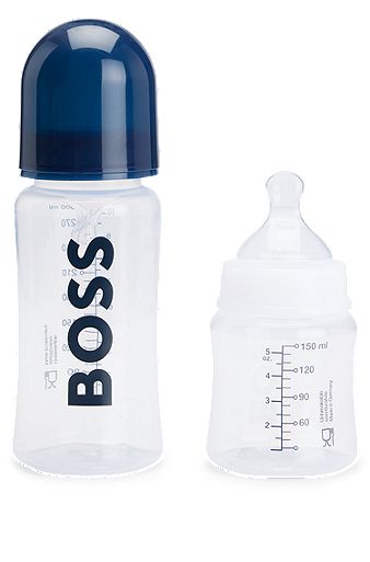Gift-boxed set of two BPA-free baby bottles, Dark Blue