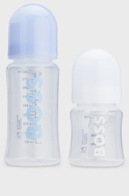 Coffret cadeau compos&eacute; de deux biberons sans BPA pour b&eacute;b&eacute;, bleu clair