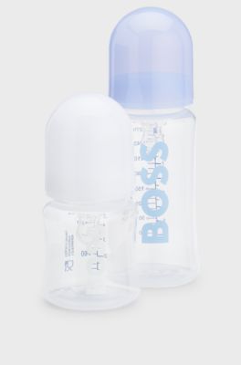 Coffret cadeau compos&eacute; de deux biberons sans BPA pour b&eacute;b&eacute;, bleu clair