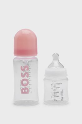 Gift-boxed set of two BPA-free baby bottles, light pink