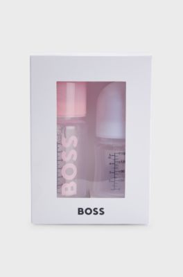 Gift-boxed set of two BPA-free baby bottles, light pink