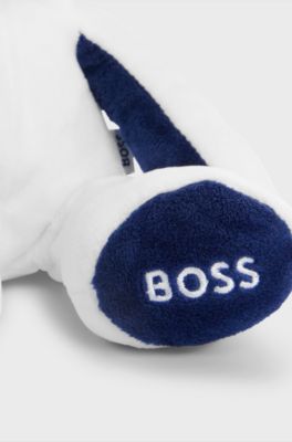 Peluche para beb&eacute;s en imitaci&oacute;n de piel con logos bordados, Blanco