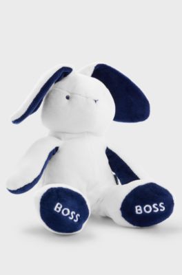 Peluche para beb&eacute;s en imitaci&oacute;n de piel con logos bordados, Blanco