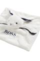 Baby bunny toy in faux fur with embroidered logo, White